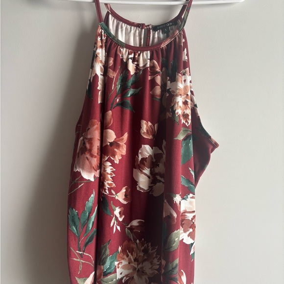 Papermoon Burgundy Floral Tank Top - Picture 1 of 4